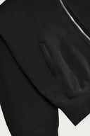 Cotton Black Asymmetrical Zip Hooded Sweatshirt