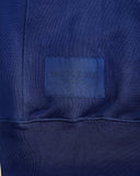 Cotton Blue Asymmetrical Zip Hooded Sweatshirt