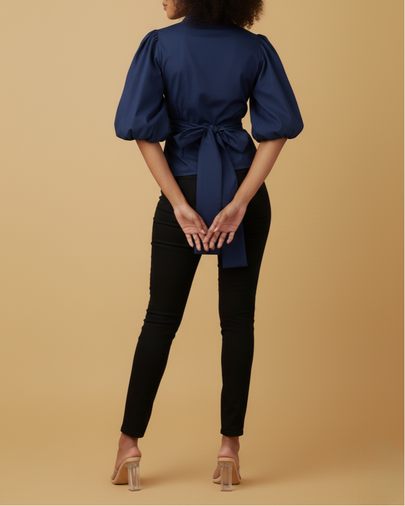 Mali 3/4 Bishop Sleeve Tie Top