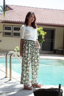 Cora Spearman Hawaii WOMENS Green Tribal Wide Leg Pant