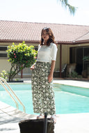Cora Spearman Hawaii WOMENS Green Tribal Wide Leg Pant