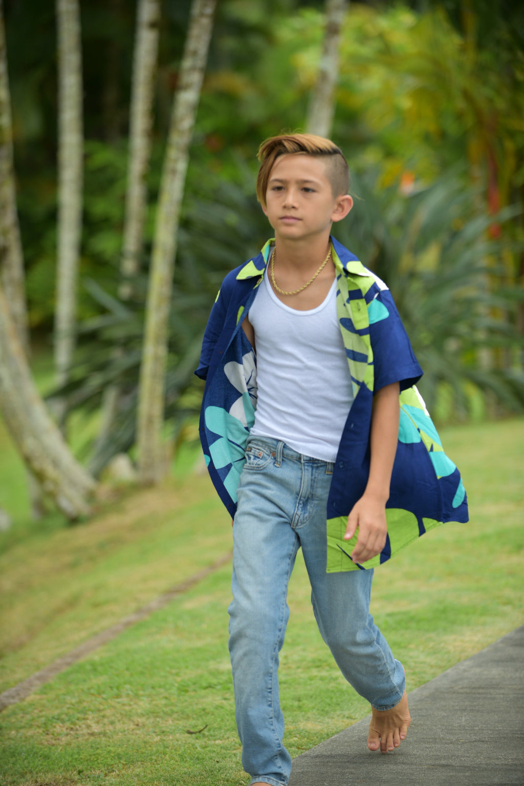 Coradorables BOYS Mod Aloha Navy S/S "Kalani" Aloha Shirt