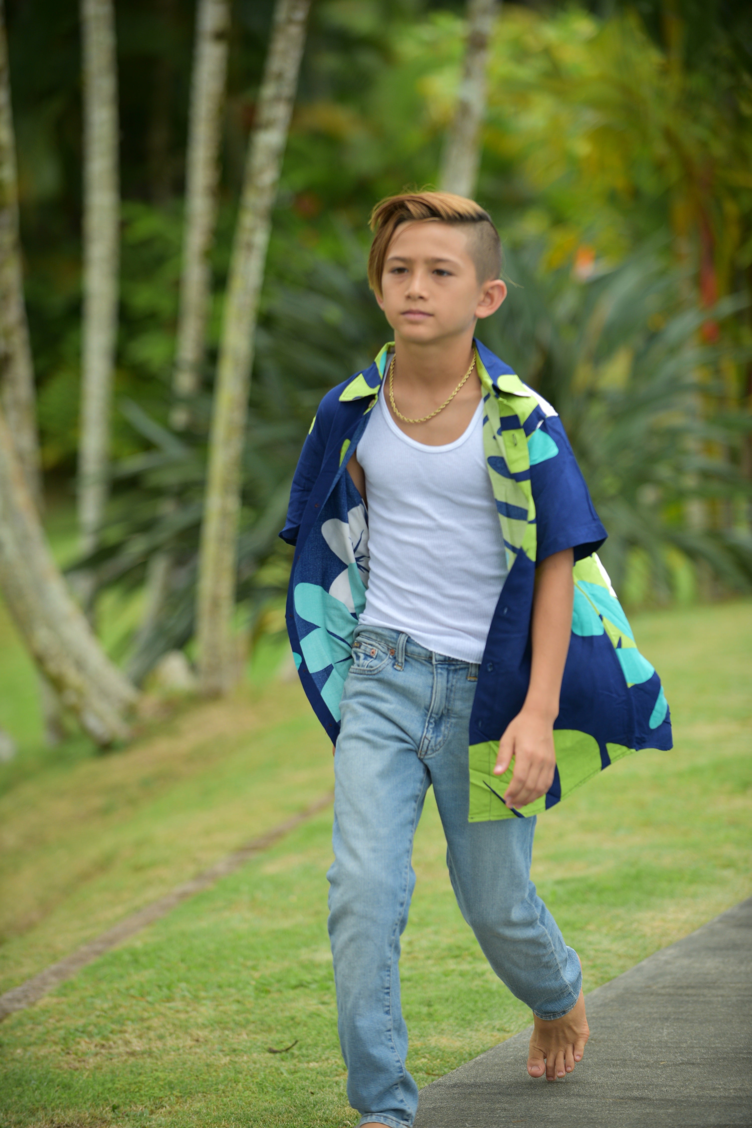 Coradorables BOYS Mod Aloha Navy S/S "Kalani" Aloha Shirt