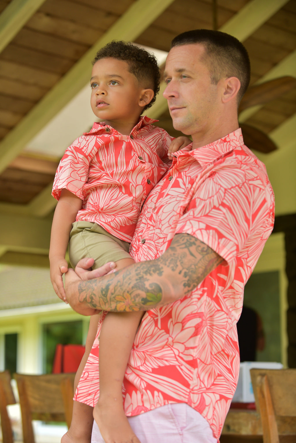 Coradorables BOYS Protea Watermelon S/S "Kalani" Aloha Shirt