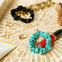Organic Silk Small Scrunchie Jade Green