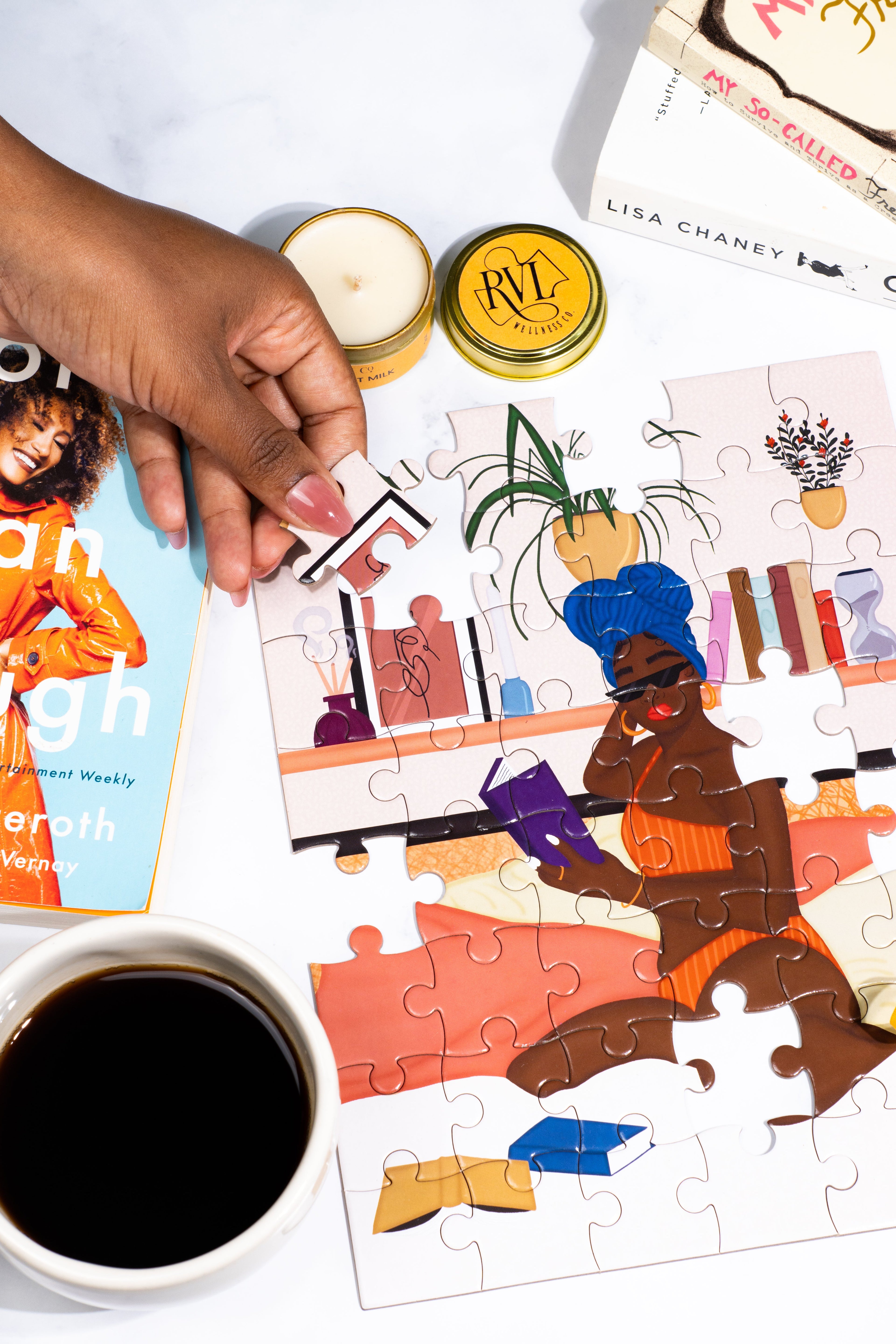 Reading & Relaxing | 48 Piece Puzzle & Candle Gift Set