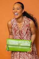 Dani Foldover Clutch - Apple Green