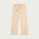 Label-Stitch Off-White Cotton Flare Sweatpants