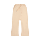 Label-Stitch Off-White Cotton Flare Sweatpants