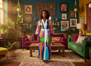 ABEILLE CREATIONS- Queen Félicité- Long Kimono Robe