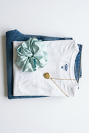 Organic Silk Oversized Scrunchie Mint Green