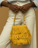 Fringe Bucket Suede Bag
