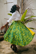 Yellow Palm Reversible Wrap Skirt
