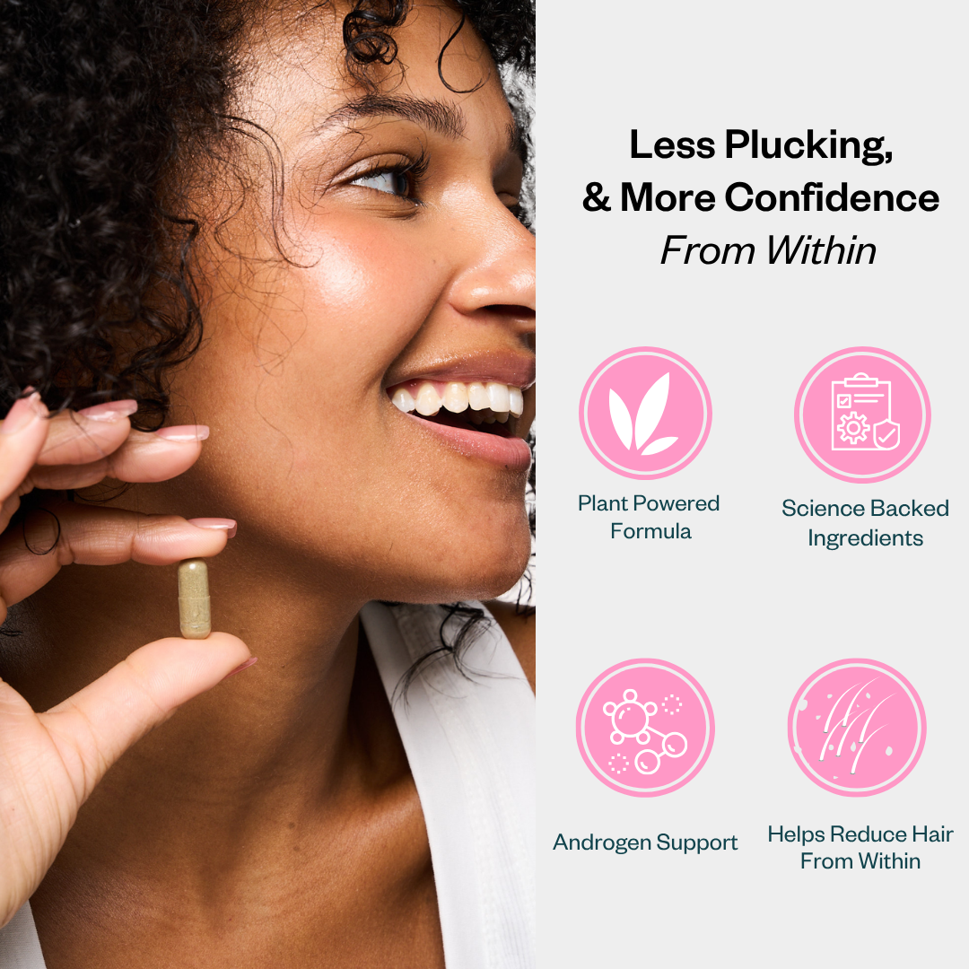 HERsutism – Hirsutism & PCOS Supplement for Female Facial Hair Reduction