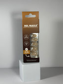 Tanya Geluxe™ Nails – White and Gold Abstract Design