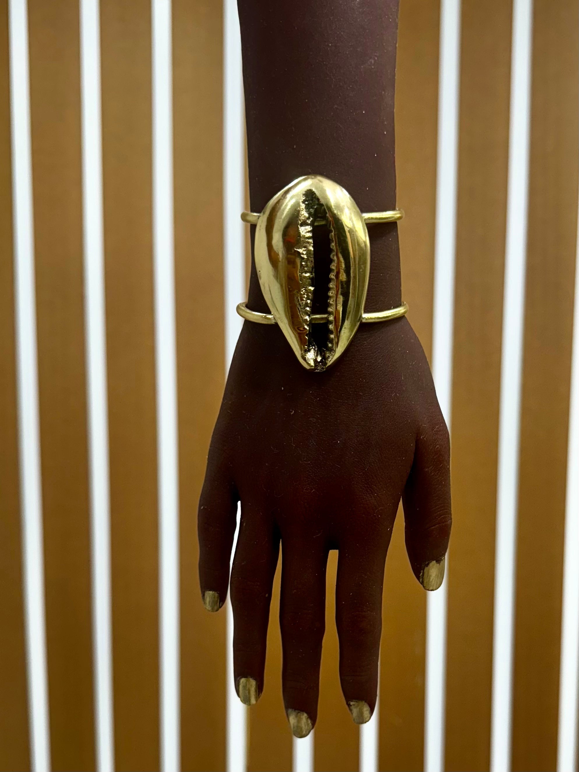 Supersized Brass Cowry Bracelet