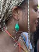 Green Diamond Shape Earrings