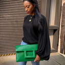 Jennifer Portfolio Clutch - Kelly Green