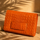 KD Hand Clutch / Embossed - Orange Croc