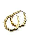 Octagon Hoop Earrings Large Gold