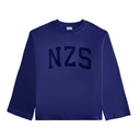 Cotton Blue Initialed No-Rib Sweatshirt