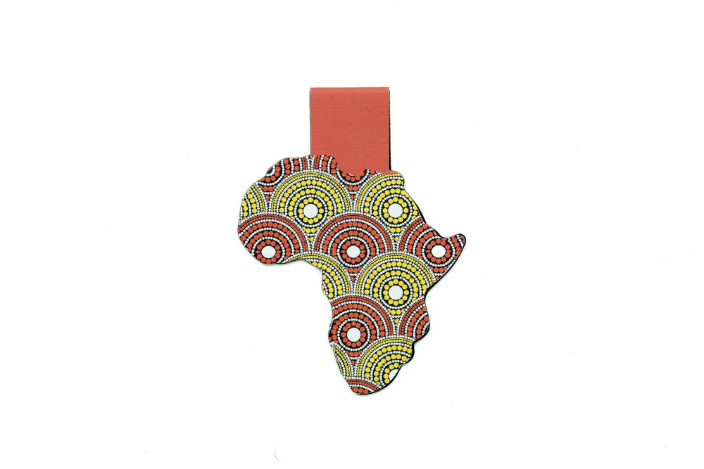 Magnetic Bookmark - African Print (Red and Yellow)