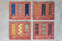 Magnetic Bookmark Set - African Print (Red Blossom, BP, Red and Yellow)