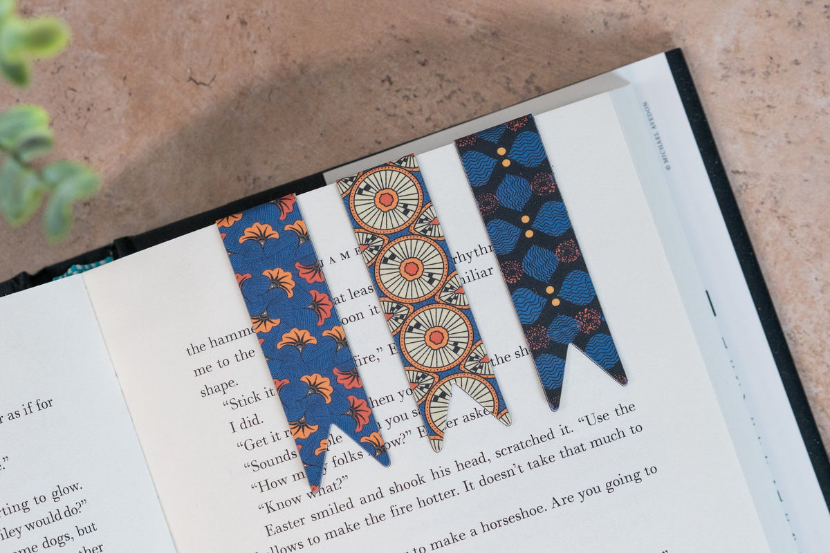 Magnetic Bookmark Set - African Print (Wedding Flowers, Circles, X)