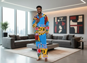 ABEILLE CREATIONS- Makena Design – Men’s Long Sleeve Pajama 2-Piece Set