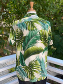 Cora Spearman Hawaii MENS Monstera 21 Ivory S/S "Kalani" Aloha Shirt
