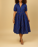 Moremi African Print Button Down Dress