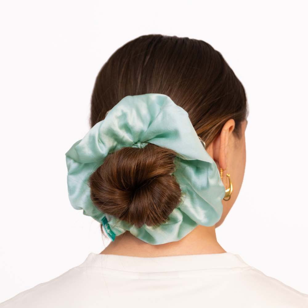 Organic Silk Oversized Scrunchie Mint Green