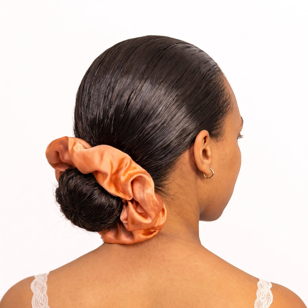 Organic Silk Oversized Scrunchie Peachy Coral