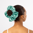 Organic Silk Oversized Scrunchie Jade Green