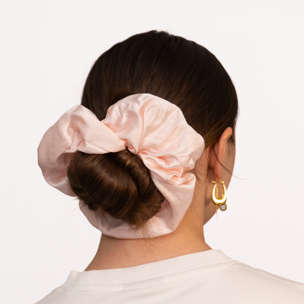 Organic Silk Oversized Scrunchie Blush Pink