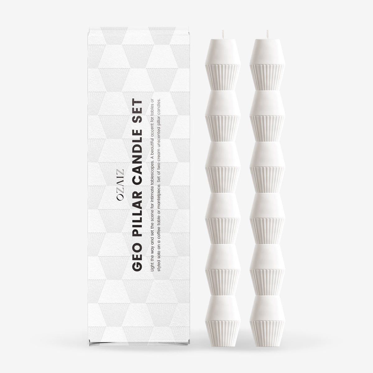 Geometric Pillar Candle (Set of 2)