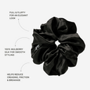 Oversized Organic Silk Scrunchie Onyx Black