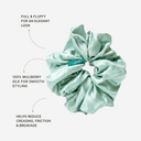 Organic Silk Oversized Scrunchie Mint Green