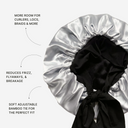 XL Organic Silk Hair Bonnet Silver