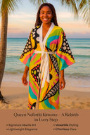 ABEILLE CREATIONS- Queen Nefertiti - Long Kimono Robe