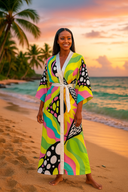 ABEILLE CREATIONS- Queen Nefertiti - Long Kimono Robe