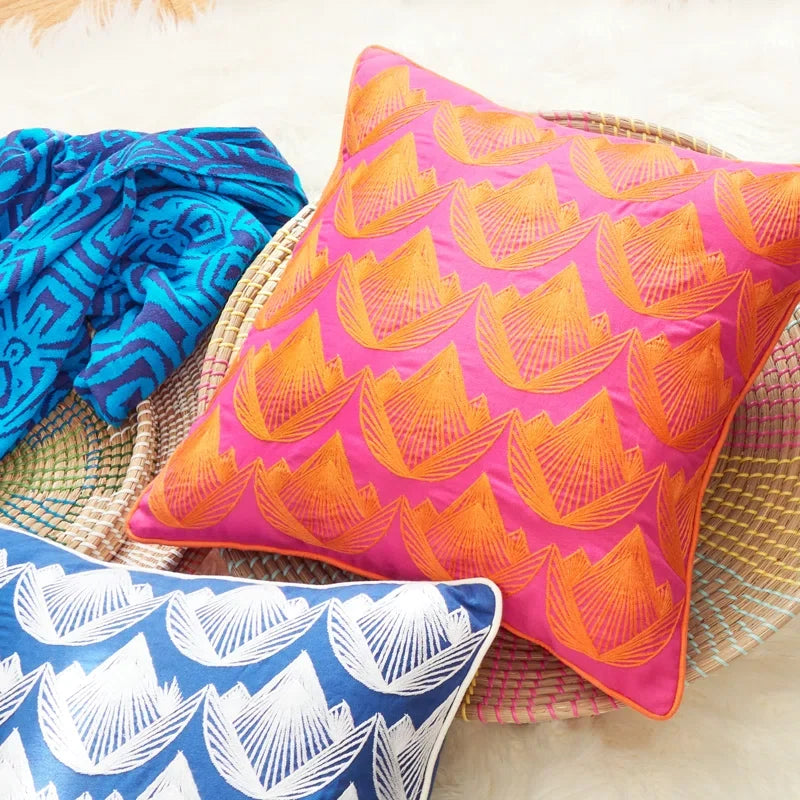 Lotus Decorative Pillow Orange/Pink