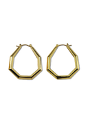 Octagon Hoop Earrings Small Gold