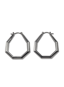 Octagon Hoop Earrings Small Silver