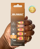Amara Geluxe™ Nails – Sunset Ombre with 3D Glass Flower Accent