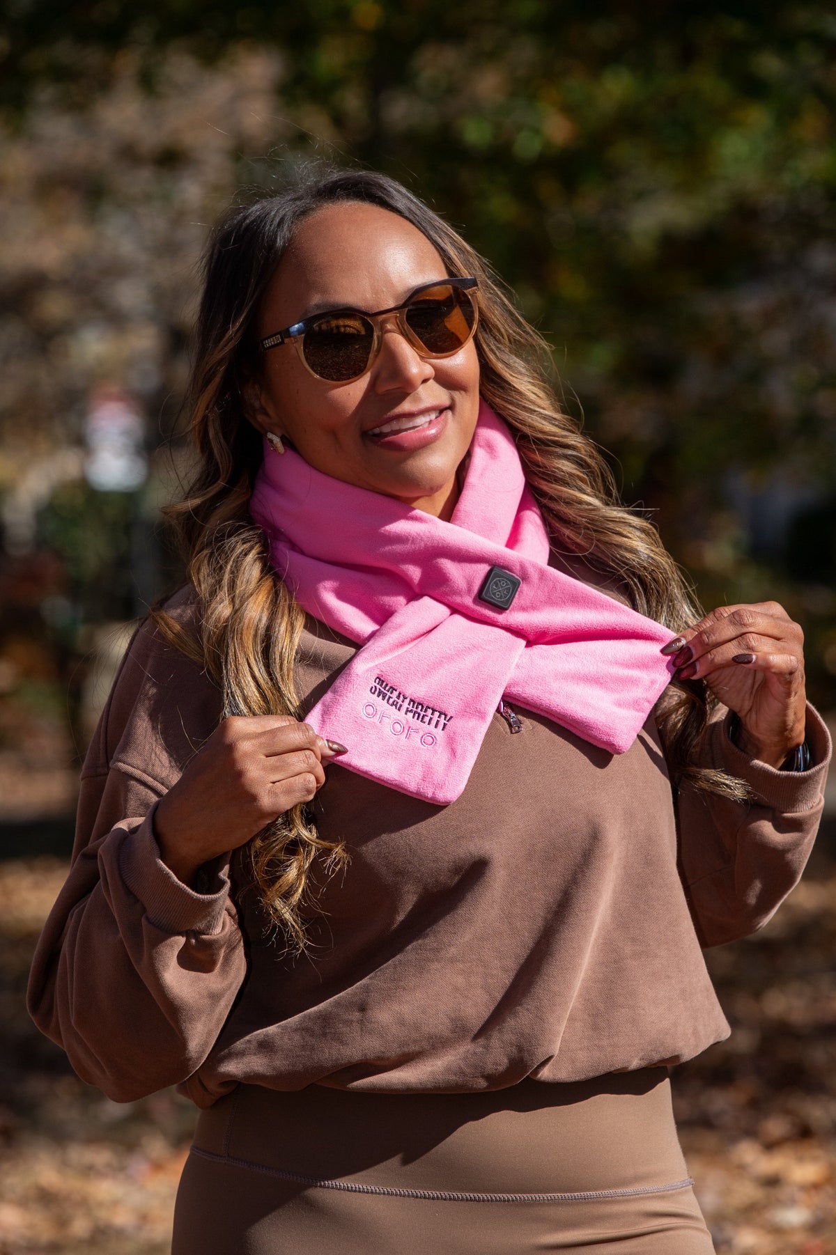 Sweat Pretty Heated Breast Cancer Awareness Scarf