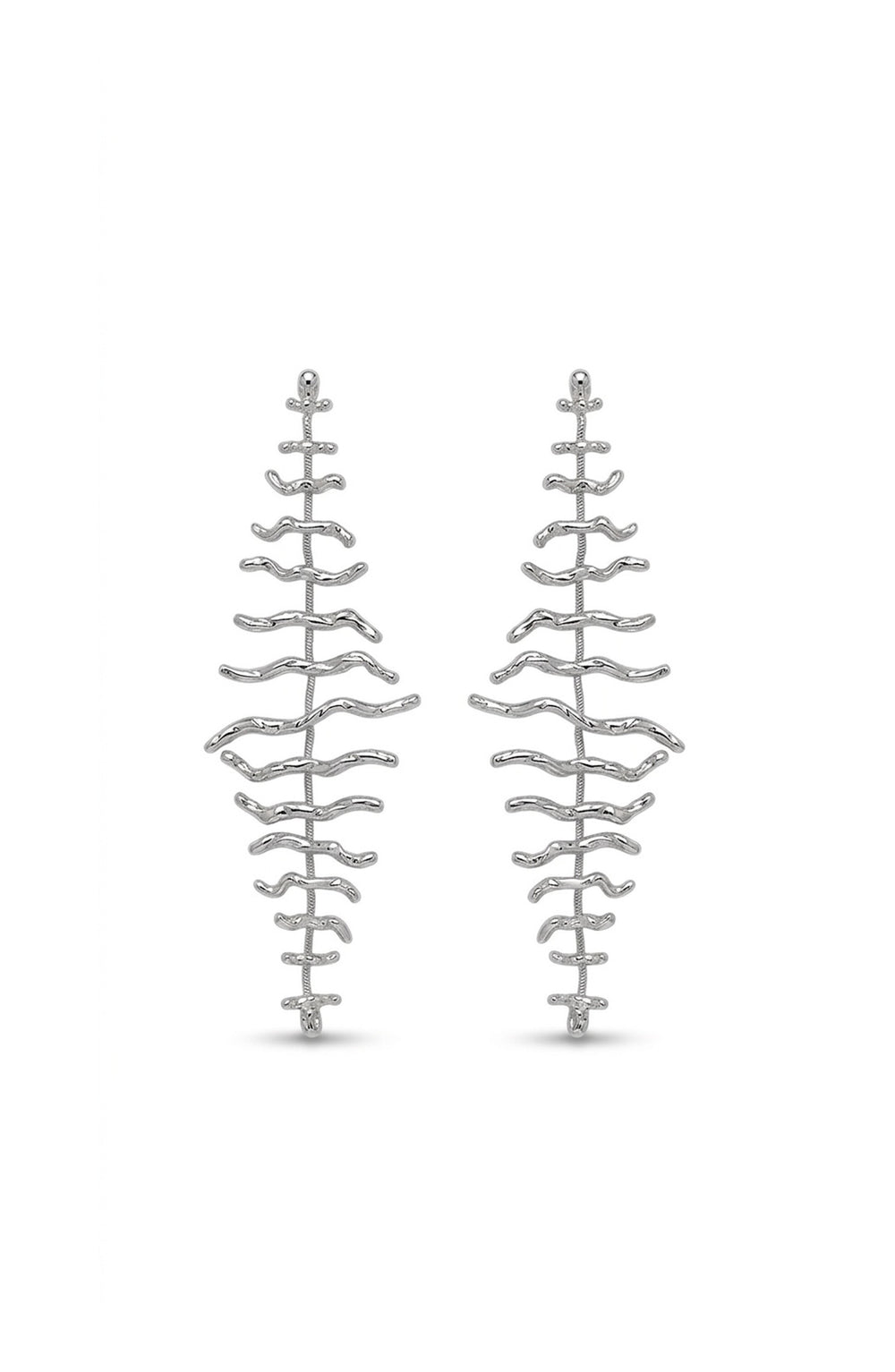 Twig Statement Earrings Silver