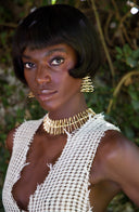 Twig Statement Earrings Gold