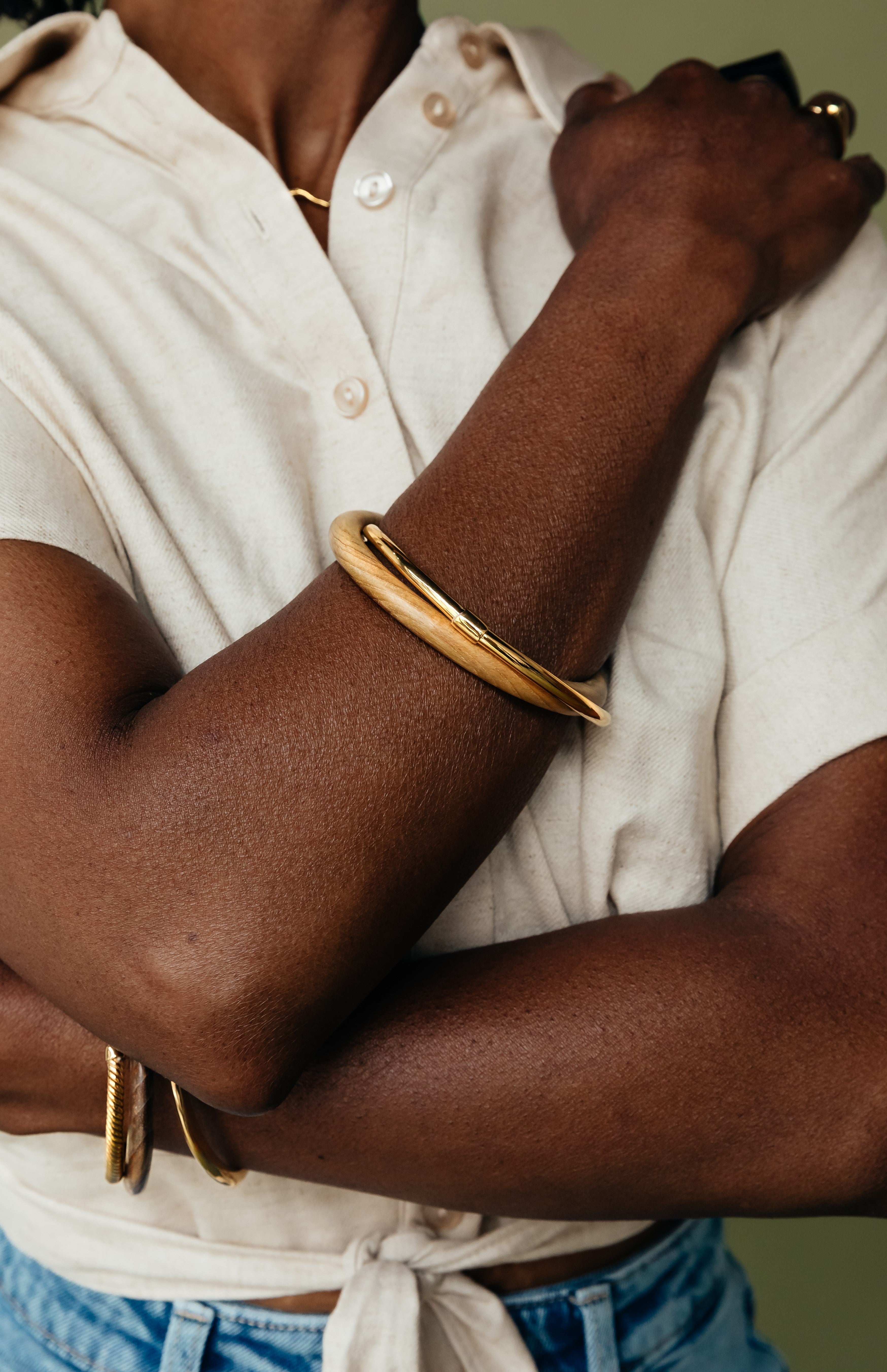 Teak Interlocking Bangle Bracelets