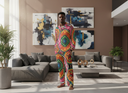 ABEILLE CREATIONS- Thabo Design – Men’s Long Sleeve Pajama 2-Piece Set